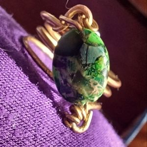 Wire- wrapped Jasper ring